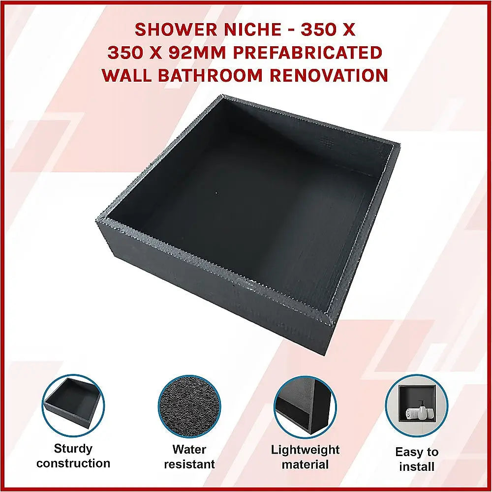 Shower Niche - 350 x 350 x 92mm Prefabricated Wall Bathroom Renovation - Home & Garden > DIY > Kitchen & Bathroom DIY