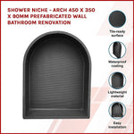 Shower Niche - Arch 450 x 350 x 90mm Prefabricated Wall Bathroom Renovation - Home & Garden > DIY > Kitchen & Bathroom