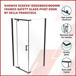 Shower Screen 1200x900x1900mm Framed Safety Glass Pivot Door By Della Francesca - Furniture > Bathroom > Shower Heads &
