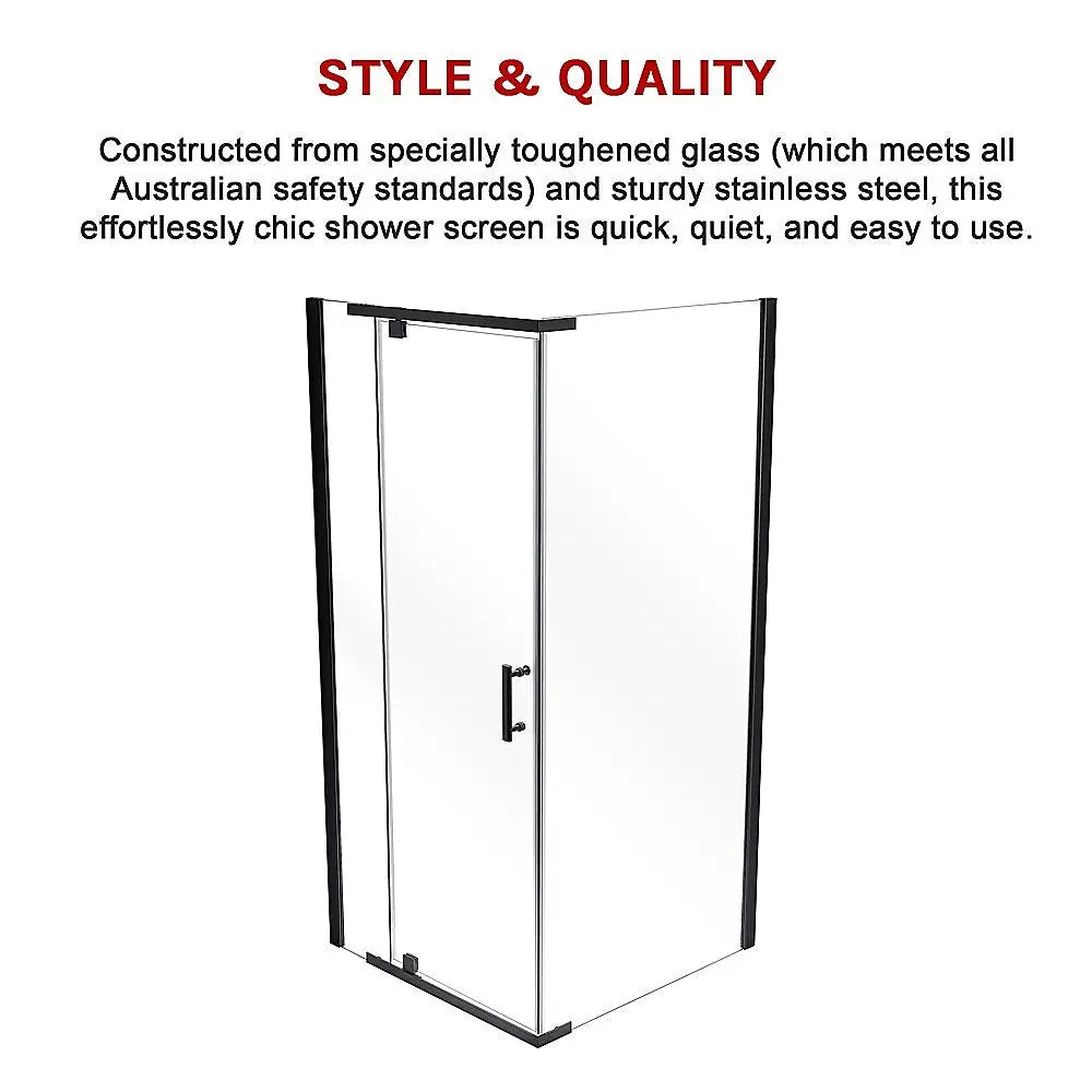 Shower Screen 1200x900x1900mm Framed Safety Glass Pivot Door By Della Francesca - Furniture > Bathroom > Shower Heads &