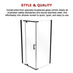 Shower Screen 1200x900x1900mm Framed Safety Glass Pivot Door By Della Francesca - Furniture > Bathroom > Shower Heads &