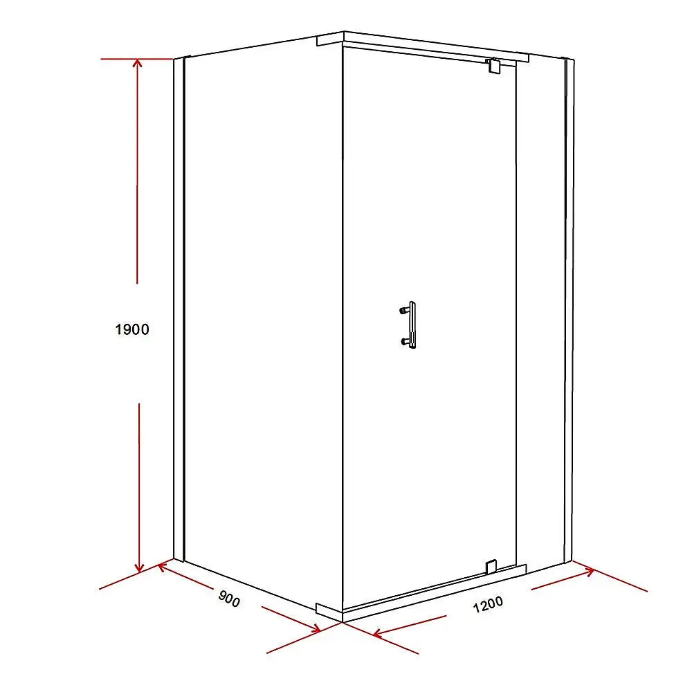 Shower Screen 1200x900x1900mm Framed Safety Glass Pivot Door By Della Francesca - Furniture > Bathroom > Shower Heads &