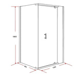 Shower Screen 1200x900x1900mm Framed Safety Glass Pivot Door By Della Francesca - Furniture > Bathroom > Shower Heads &