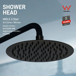 ShowerHead: Mavis: Shower head - Round 200mm - Matt Black (SH23200-MB) - Home & Garden > Bathroom Accessories > Shower