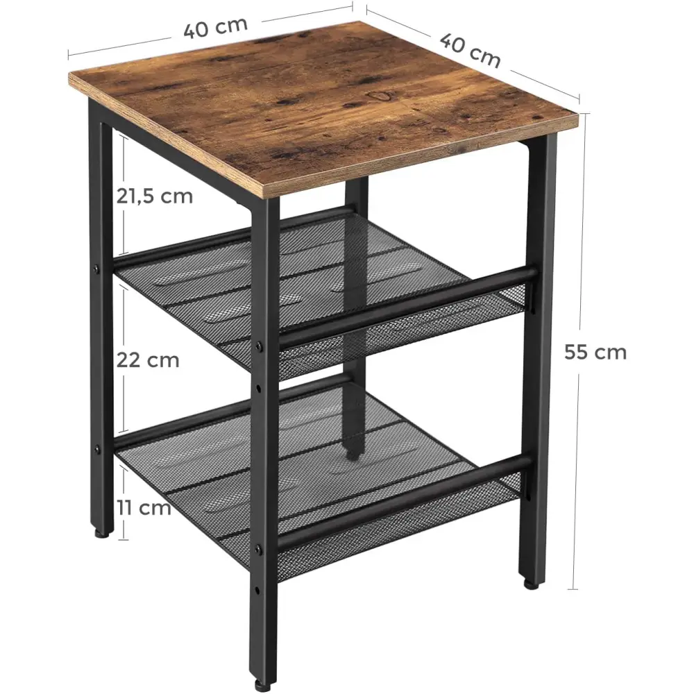 Side Table 2 Mesh Shelves - Furniture > Living Room