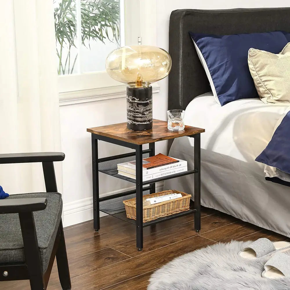 Side Table 2 Mesh Shelves - Furniture > Living Room