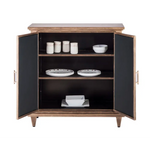 Sideboard Buffet Storage with Mirrored Glass Doors in French Brass Finish - Furniture > Dining