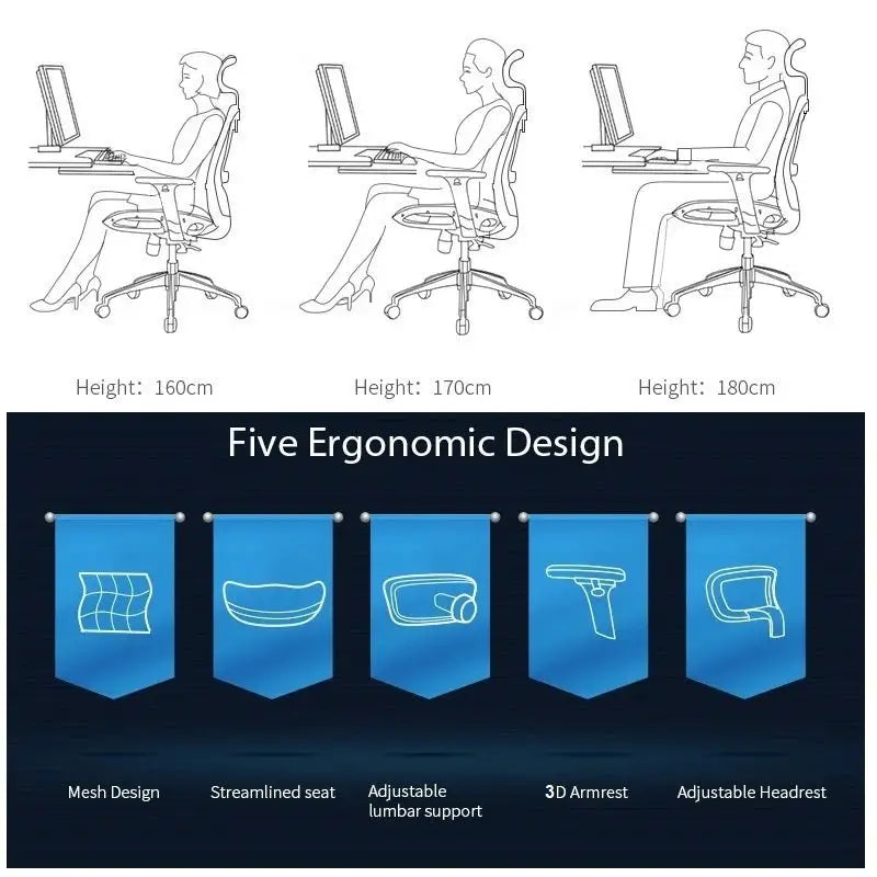 Sihoo M57 Ergonomic Office Chair Computer Chair Desk Chair High Back Chair Breathable,3D Armrest and Lumbar Support