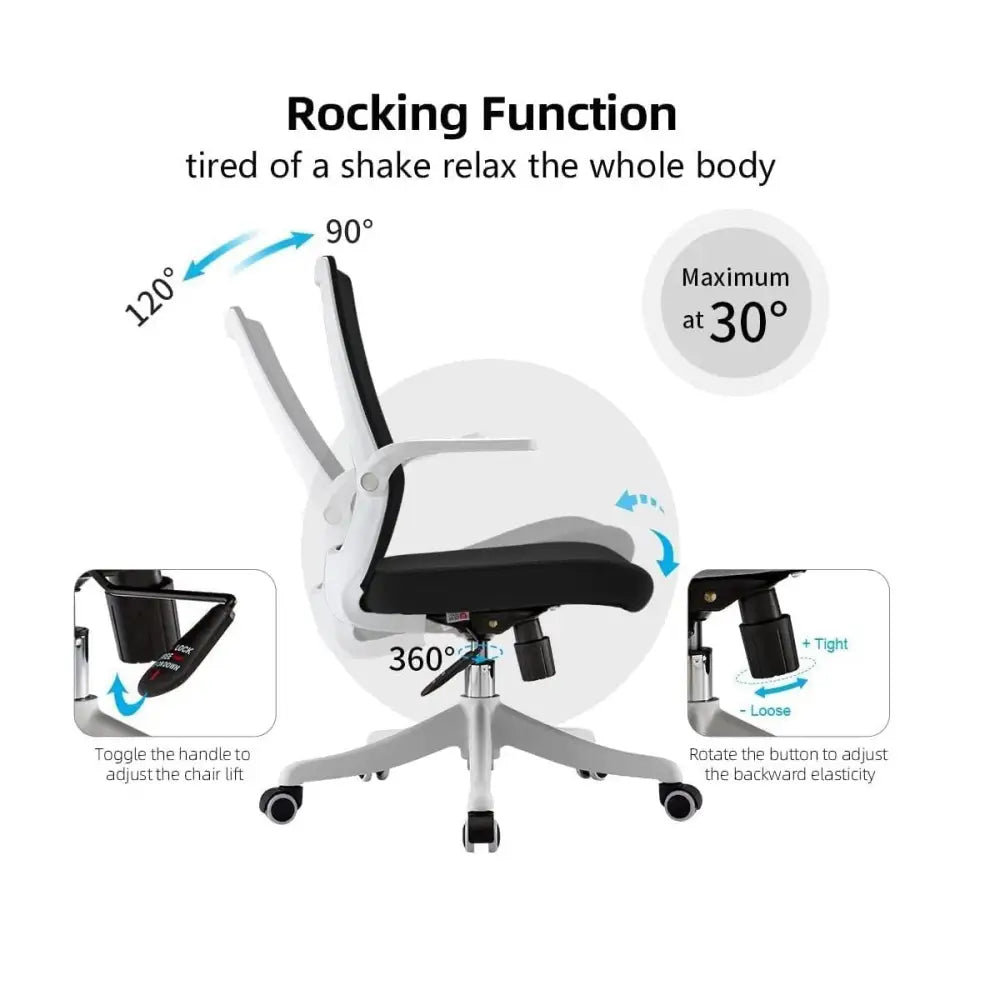 SIHOO M76 Ergonomic Office Chair Swivel Desk Chair Height Adjustable Mesh Back Computer Chair with Lumbar Support 90°