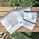 Silicone Zip Lock Food Pouch Bundle - 4 Sizes - Home & Garden > Kitchenware