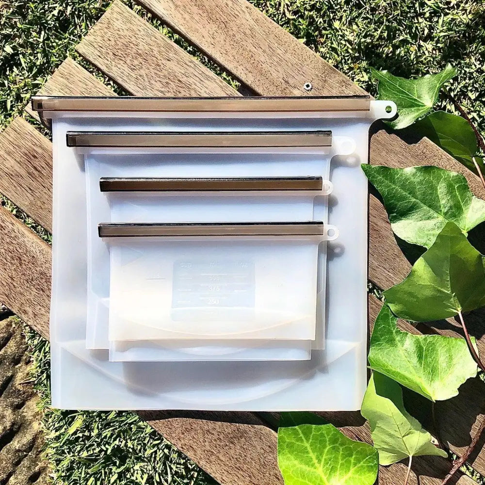 Silicone Zip Lock Food Pouch Bundle - 4 Sizes - Home & Garden > Kitchenware