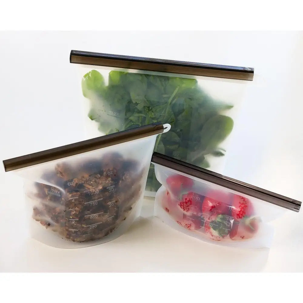 Silicone Zip Lock Food Pouch Bundle - 4 Sizes - Home & Garden > Kitchenware