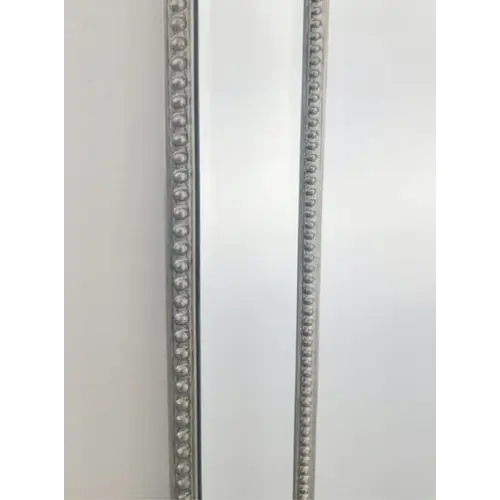 Silver Beaded Framed Mirror - Free Standing 50cm x 170cm - Home & Garden > Decor