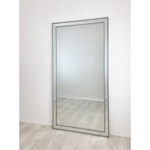Silver Beaded Framed Mirror - X Large 190cm x 100cm - Home & Garden > Decor