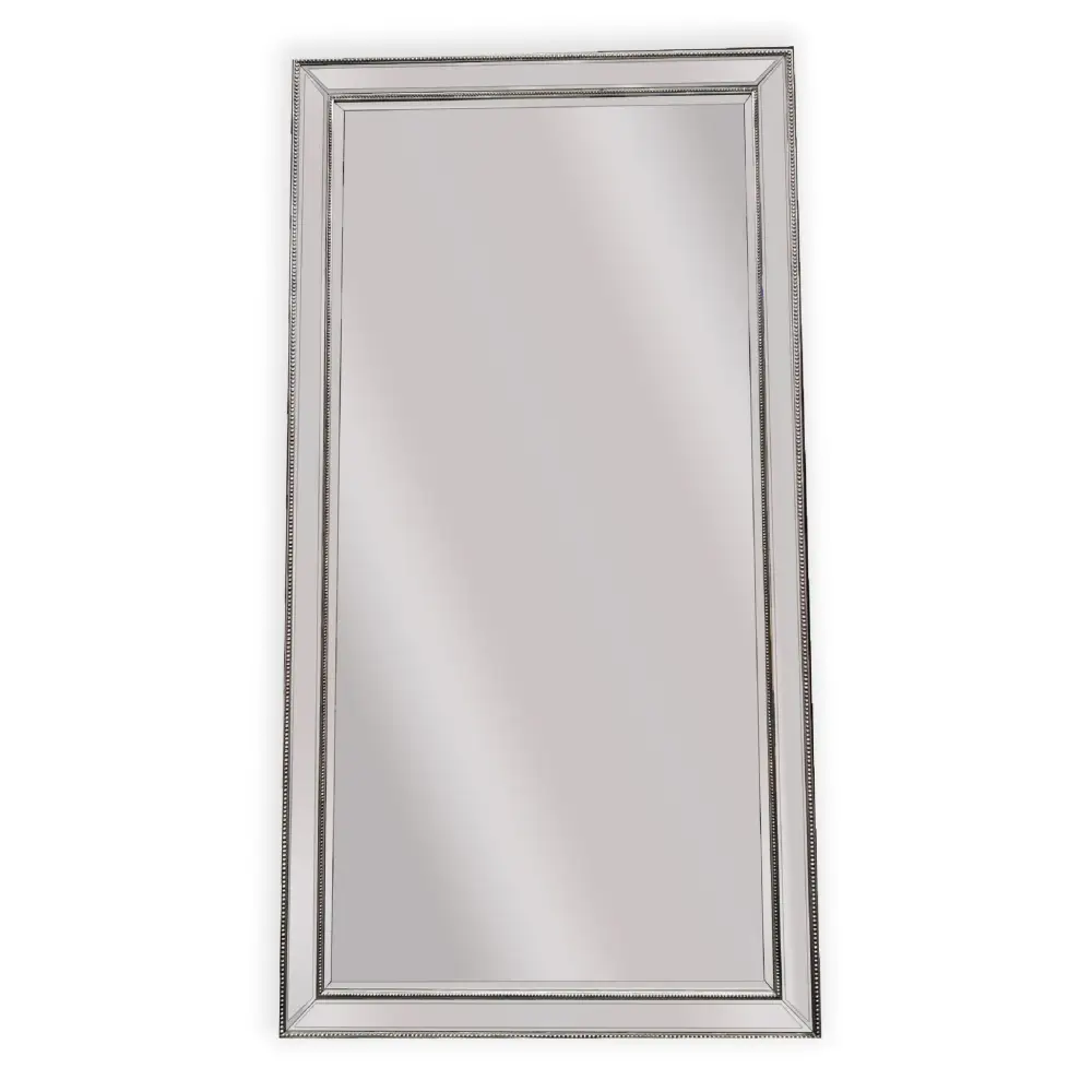 Silver Beaded Framed Mirror - X Large 190cm x 100cm - Home & Garden > Decor