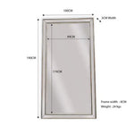Silver Beaded Framed Mirror - X Large 190cm x 100cm - Home & Garden > Decor
