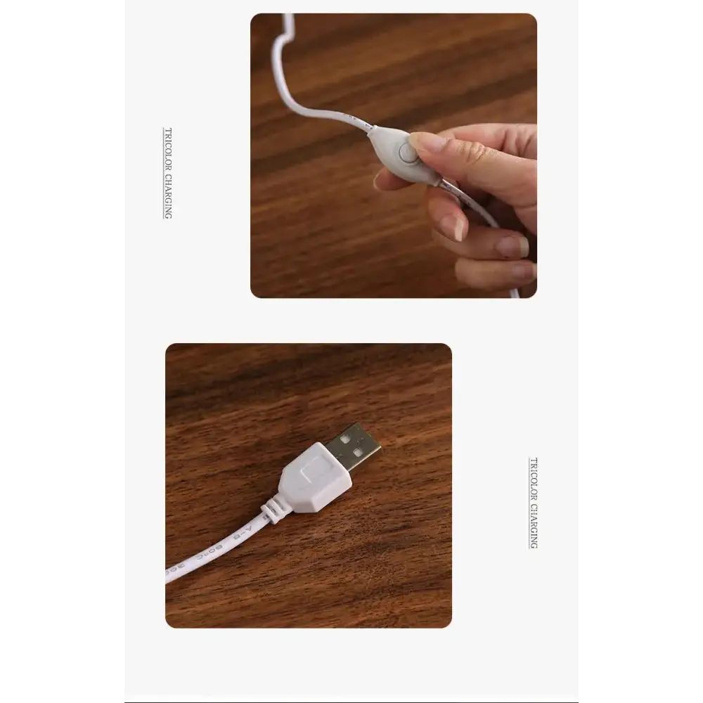 Silver Glass Mountain Ambient Night Light - USB Rechargeable Touch Control Bedside Lamp - Adjustable 3-Color Light