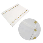 Silver Gold Stars Cotton Metallic Print Table Runner 33 x 180 cm - Home & Garden > Kitchenware