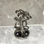 Silver Gray Creative Ceramic Toothbrush Holder - Makeup Brush & Eyebrow Pencil Organizer for Bathroom Stylish