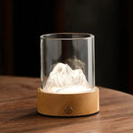 Silver LED Glass Night Light with Mountain Design USB Rechargeable - Home & Garden > Lighting > Night Lights & Ambient