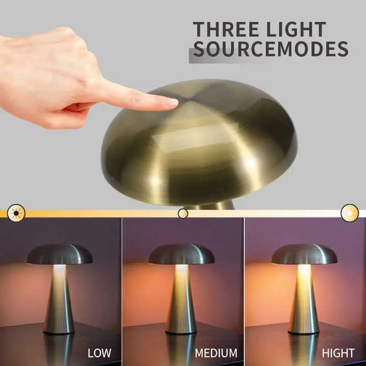 Silver Modern Mushroom Table Lamp - Minimalist Metal Design for Home and Office - Home & Garden > Lighting > Table Lamps