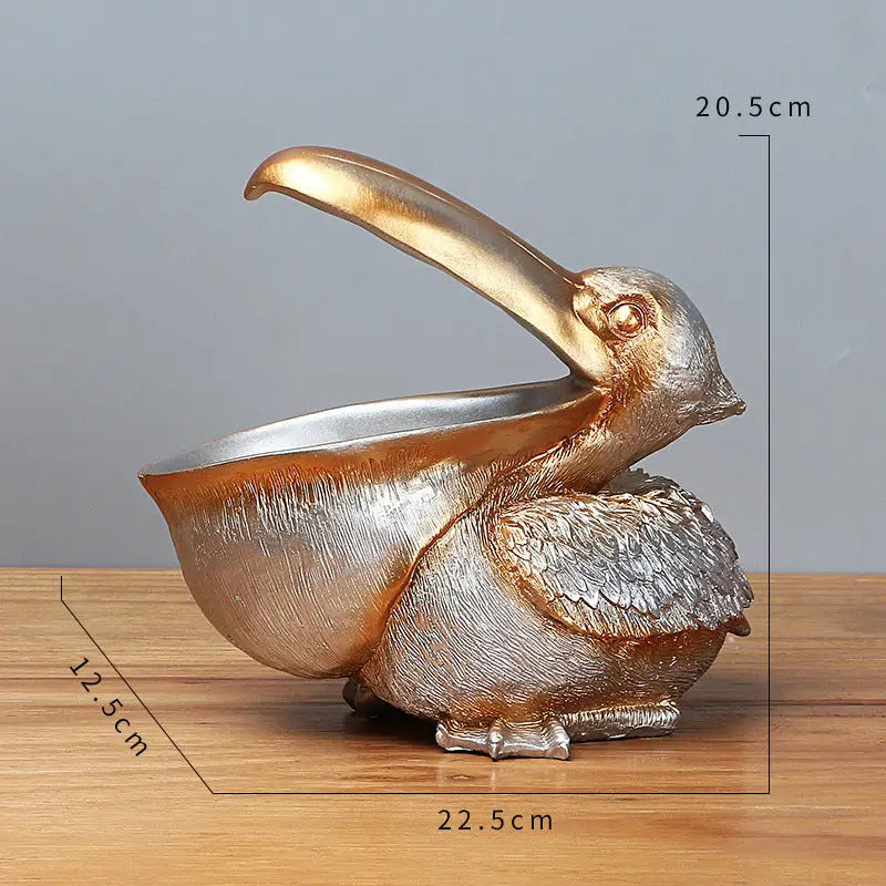 Silver Pelican Resin Decor Bowl - Unique Key Candy and Storage Organizer for Home Decoration - Home & Garden > Decor >