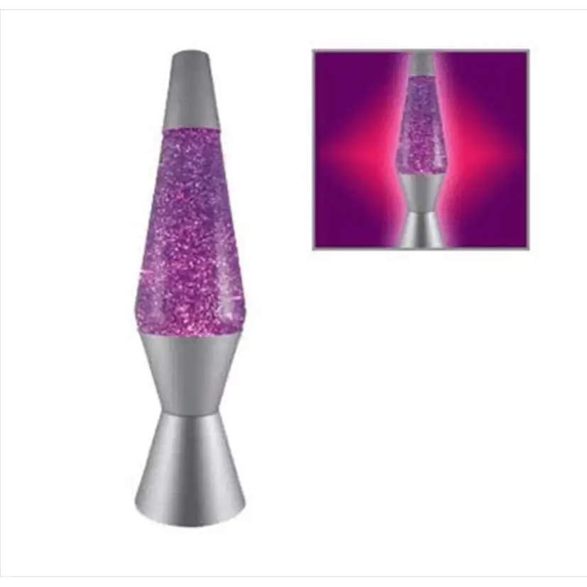 Silver/Purple Diamond Glitter Lamp - Home & Garden > Lighting