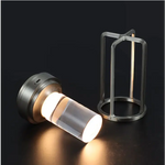 Silver Rechargeable Table Lamp - Touch Dimming 3-Color LED Light for Bedroom and Office - Home & Garden > Lighting >