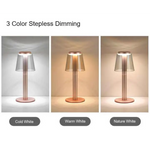 Silver Stylish Transparent Desk Lamp with Touch Control LED Type-C Charging - Simple and Modern Design - Home & Garden