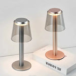 Silver Stylish Transparent Desk Lamp with Touch Control LED Type-C Charging - Simple and Modern Design - Home & Garden