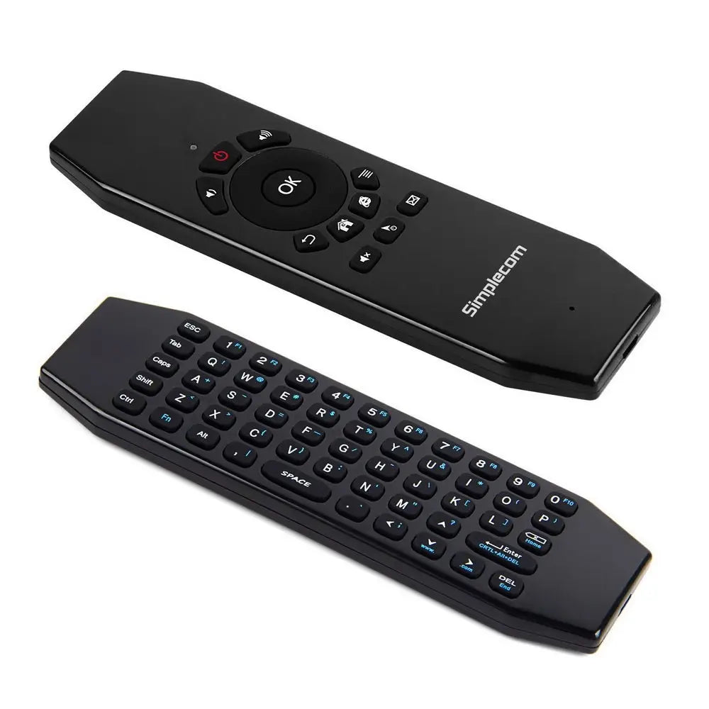Simplecom RT150 2.4GHz Wireless Remote Air Mouse Keyboard with IR Learning - Audio & Video > TV Accessories