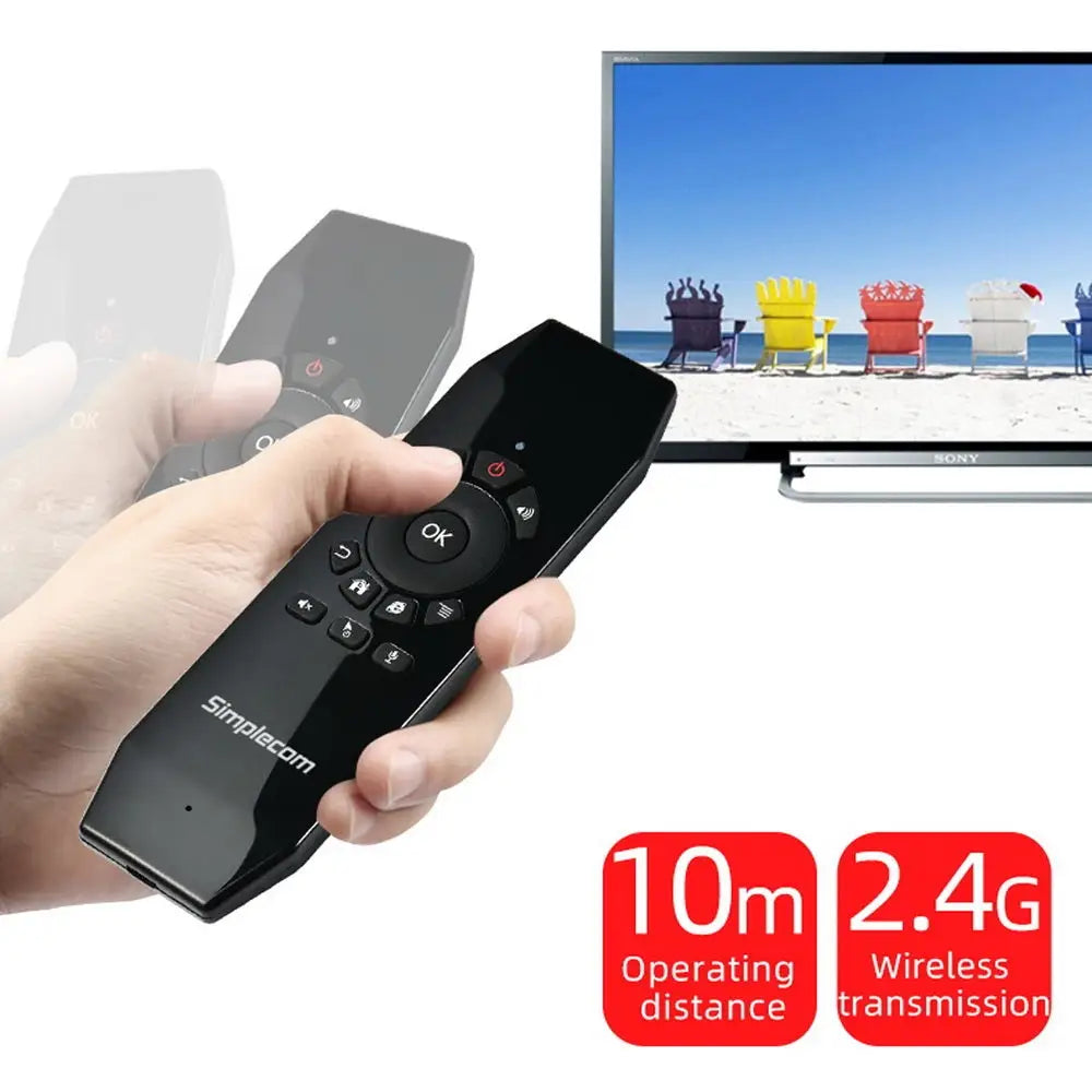 Simplecom RT150 2.4GHz Wireless Remote Air Mouse Keyboard with IR Learning - Audio & Video > TV Accessories