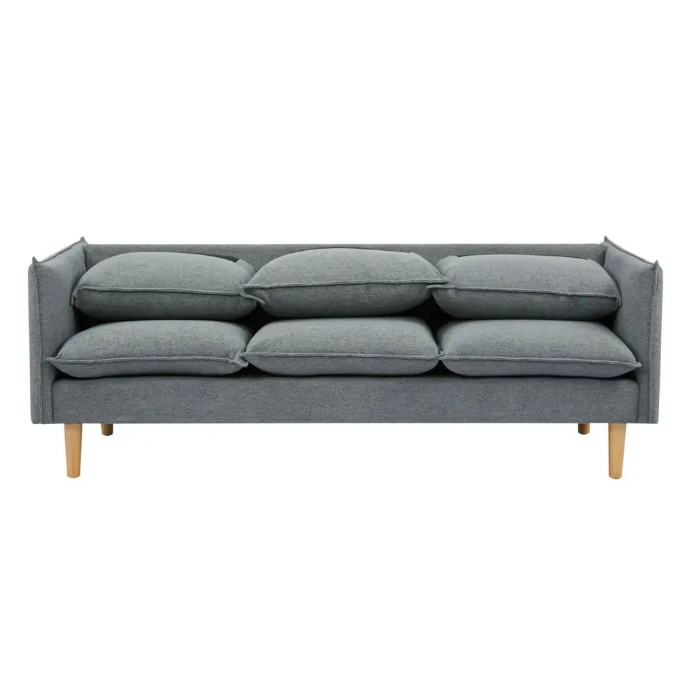 Sinatra 2 + 3 Seater Fabric Sofa Lounge Couch Dark Grey - Furniture > Sofas
