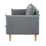 Sinatra 2 + 3 Seater Fabric Sofa Lounge Couch Dark Grey - Furniture > Sofas