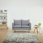 Sinatra 2 + 3 Seater Fabric Sofa Lounge Couch Grey - Furniture > Sofas
