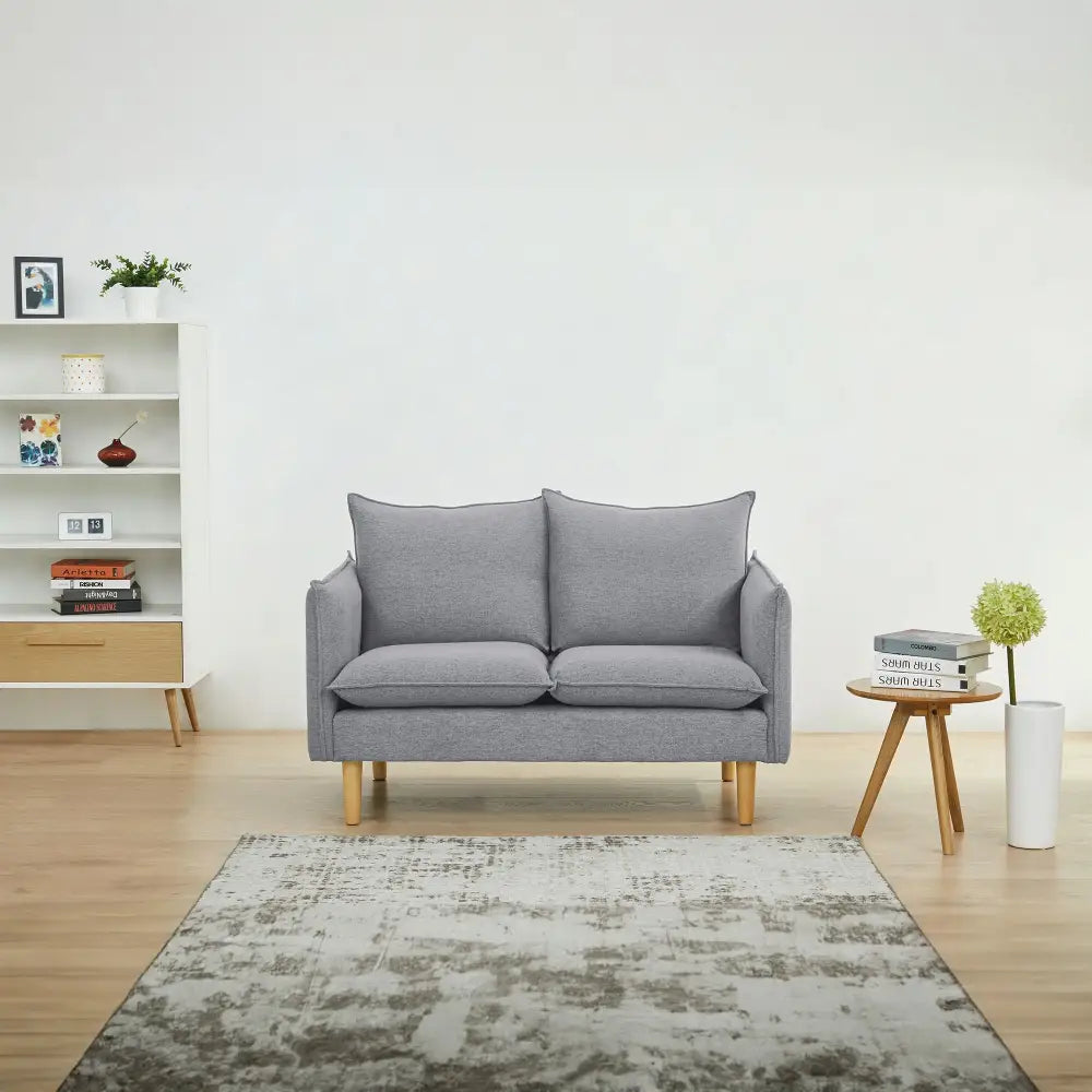 Sinatra 2 + 3 Seater Fabric Sofa Lounge Couch Grey - Furniture > Sofas
