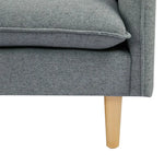 Sinatra 2 Seater Fabric Sofa Lounge Couch Dark Grey - Furniture > Sofas