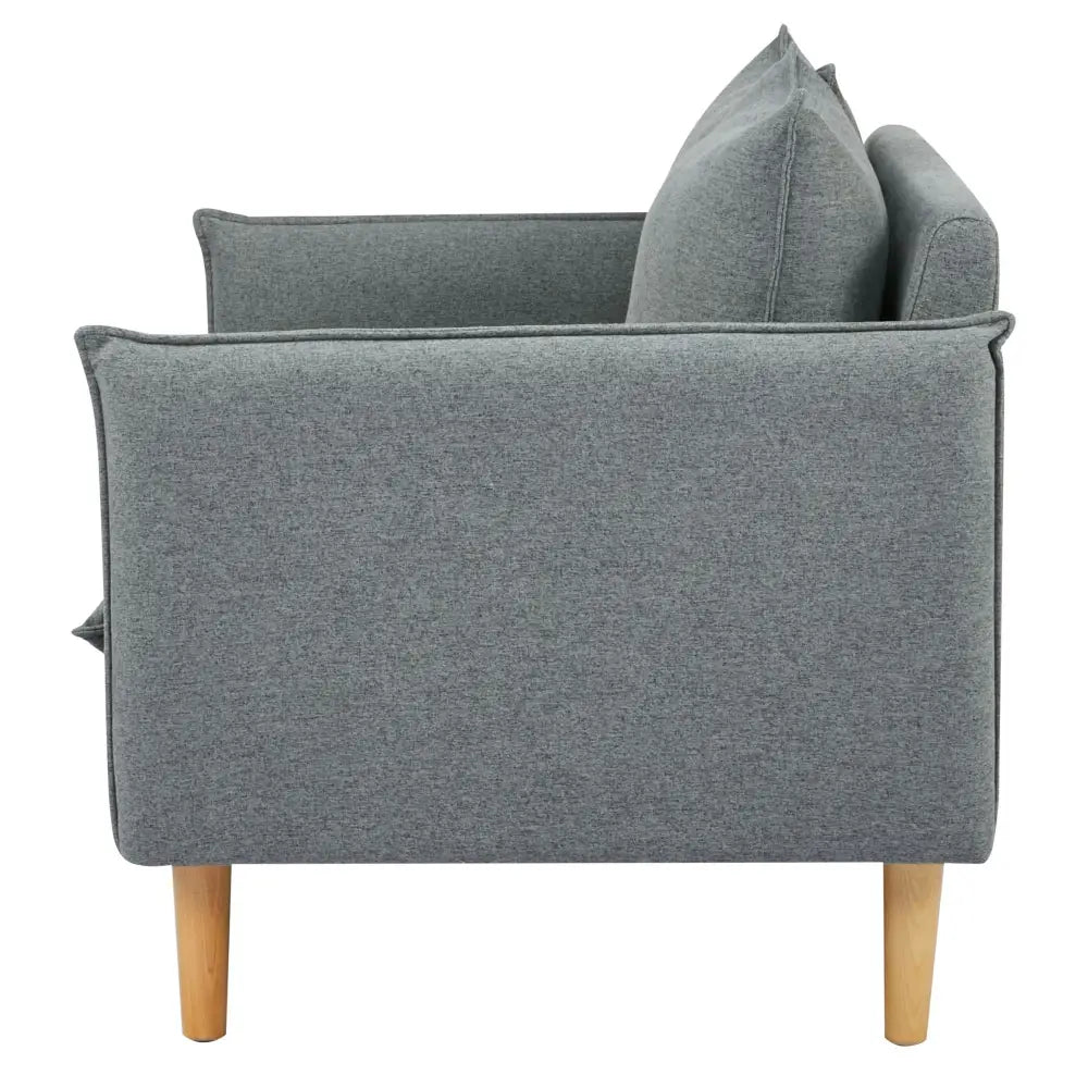 Sinatra 2 Seater Fabric Sofa Lounge Couch Dark Grey - Furniture > Sofas