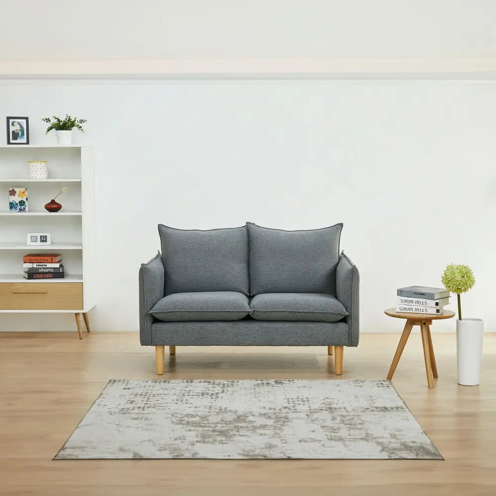 Sinatra 2 Seater Fabric Sofa Lounge Couch Dark Grey - Furniture > Sofas