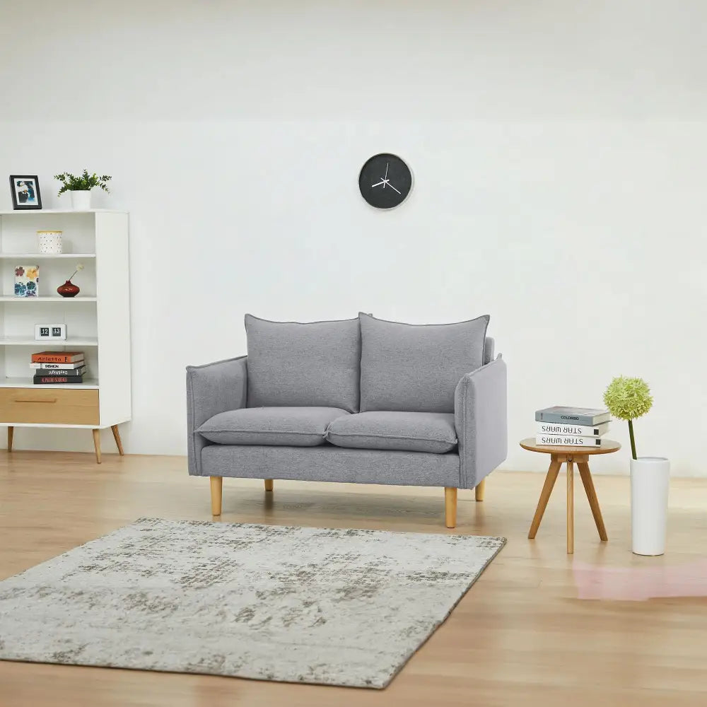 Sinatra 2 Seater Fabric Sofa Lounge Couch Grey - Furniture > Sofas