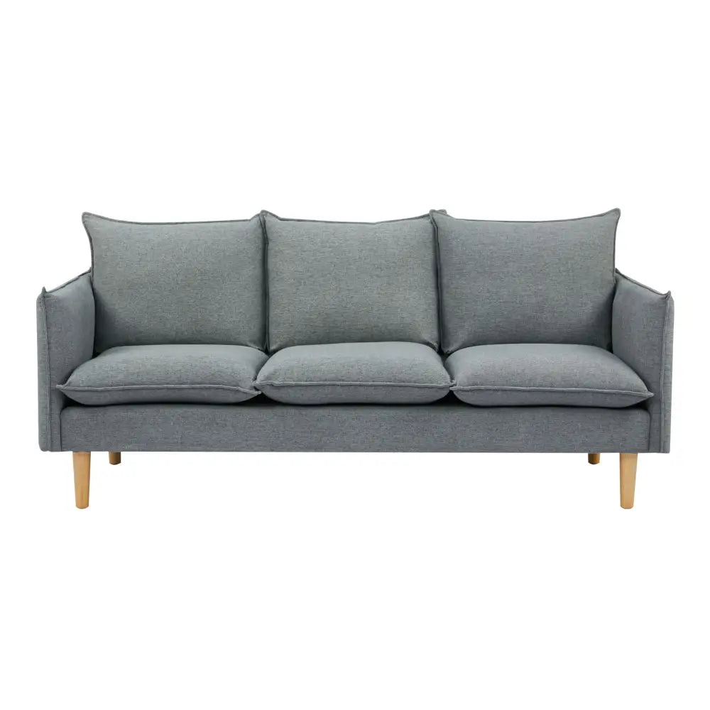 Sinatra 3 Seater Fabric Sofa Lounge Couch Dark Grey - Furniture > Sofas