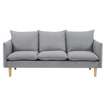 Sinatra 3 Seater Fabric Sofa Lounge Couch Grey - Furniture > Sofas