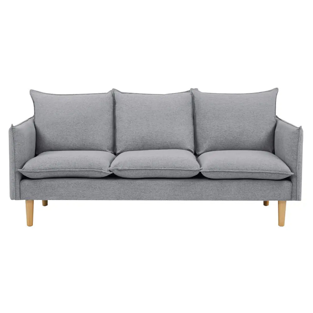 Sinatra 3 Seater Fabric Sofa Lounge Couch Grey - Furniture > Sofas