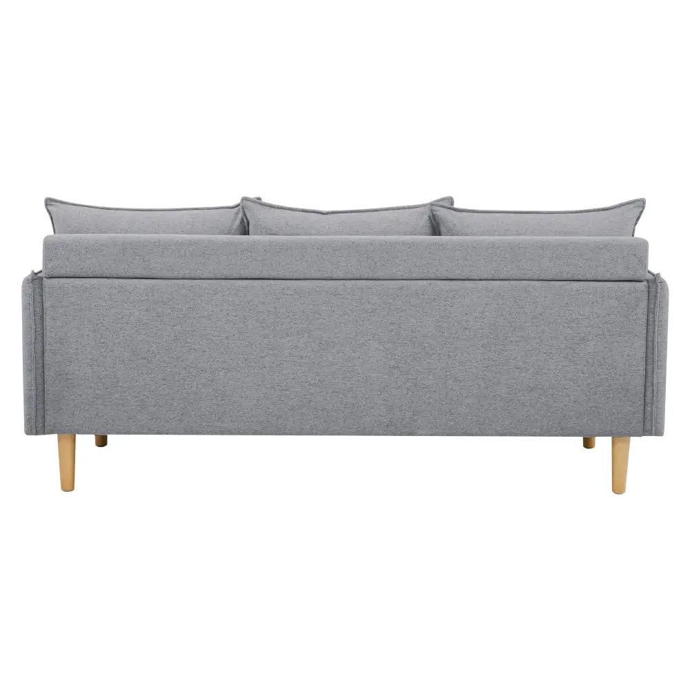 Sinatra 3 Seater Fabric Sofa Lounge Couch Grey - Furniture > Sofas