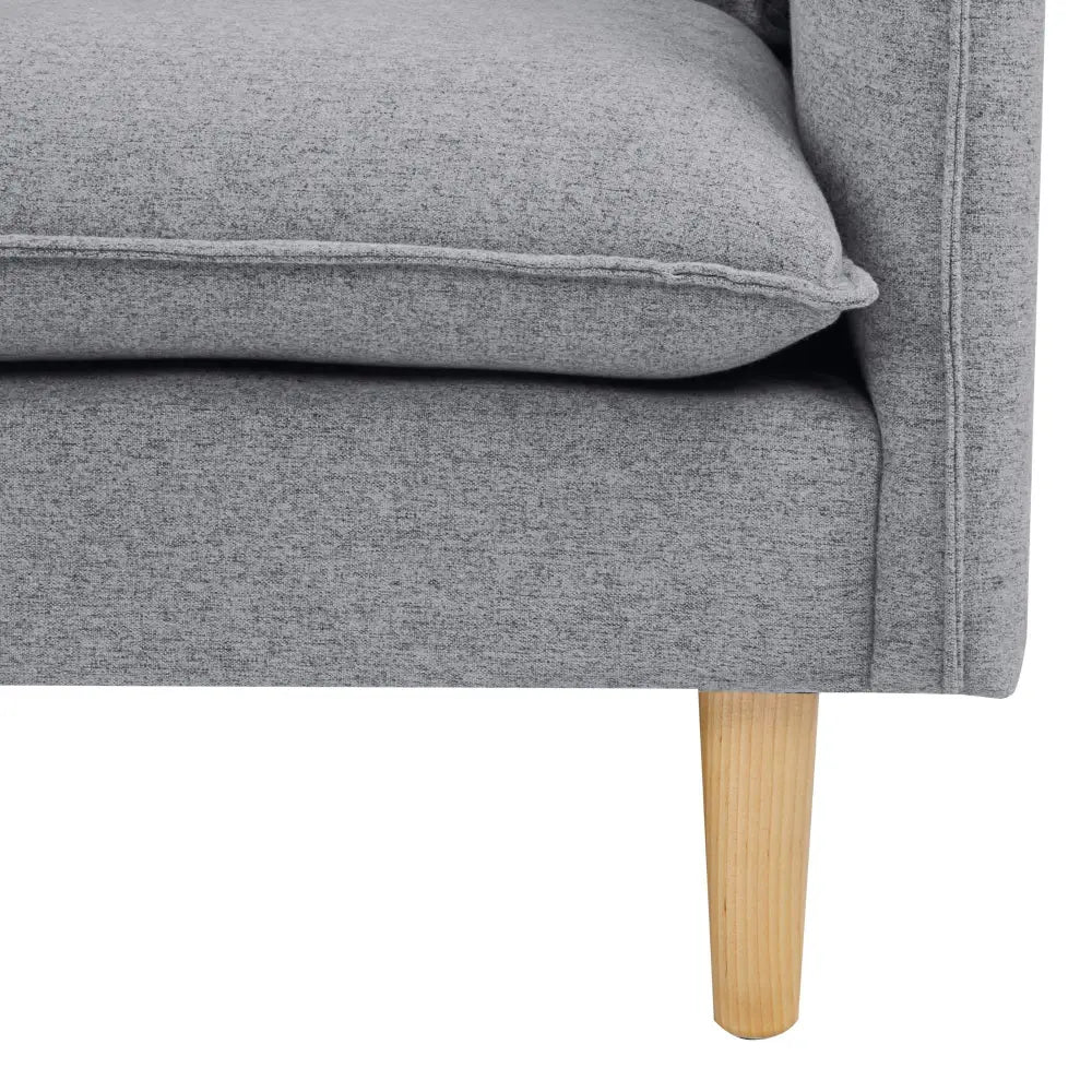 Sinatra 3 Seater Fabric Sofa Lounge Couch Grey - Furniture > Sofas