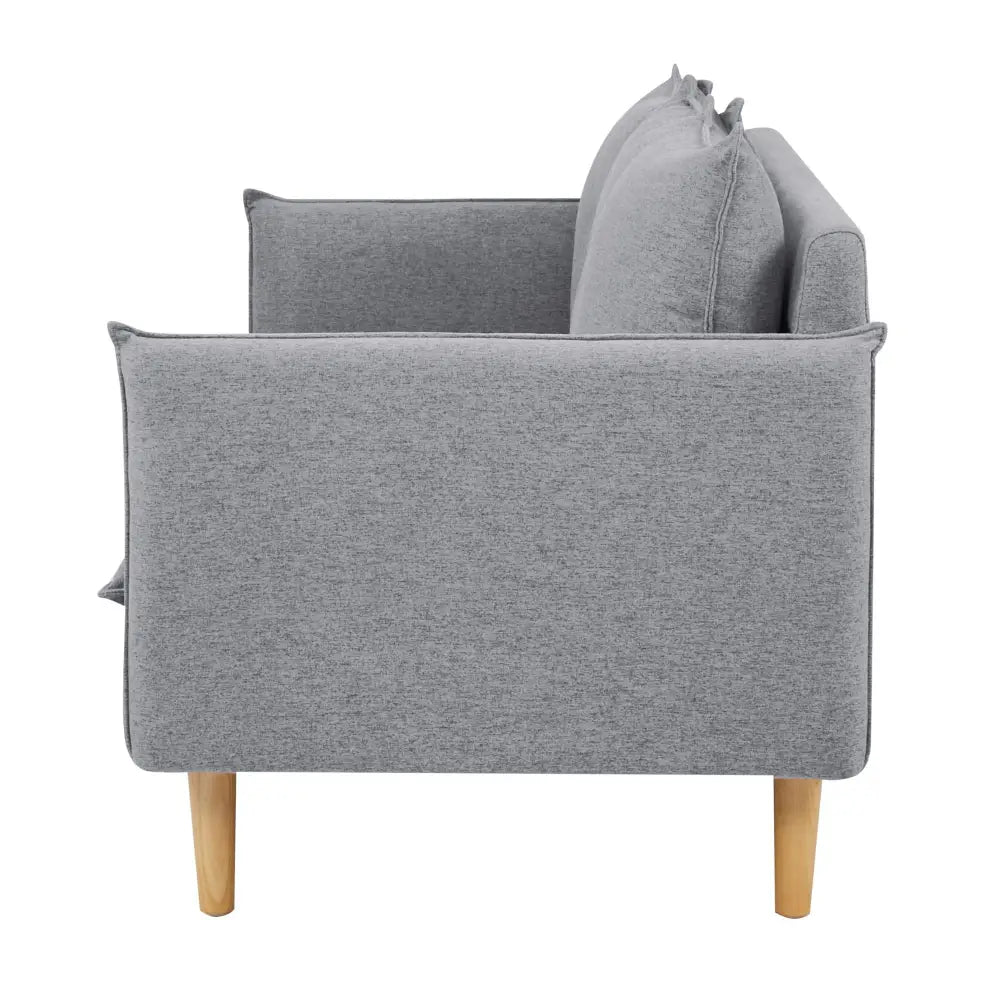 Sinatra 3 Seater Fabric Sofa Lounge Couch Grey - Furniture > Sofas