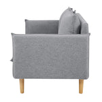 Sinatra 3 Seater Fabric Sofa Lounge Couch Grey - Furniture > Sofas