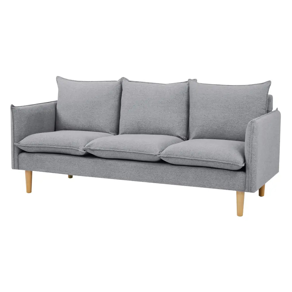 Sinatra 3 Seater Fabric Sofa Lounge Couch Grey - Furniture > Sofas