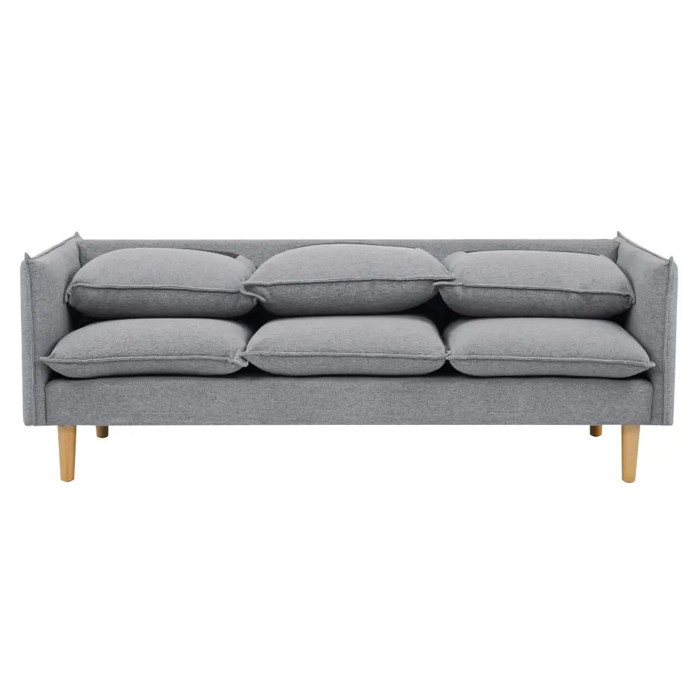 Sinatra 3 Seater Fabric Sofa Lounge Couch Grey - Furniture > Sofas