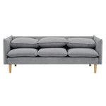 Sinatra 3 Seater Fabric Sofa Lounge Couch Grey - Furniture > Sofas